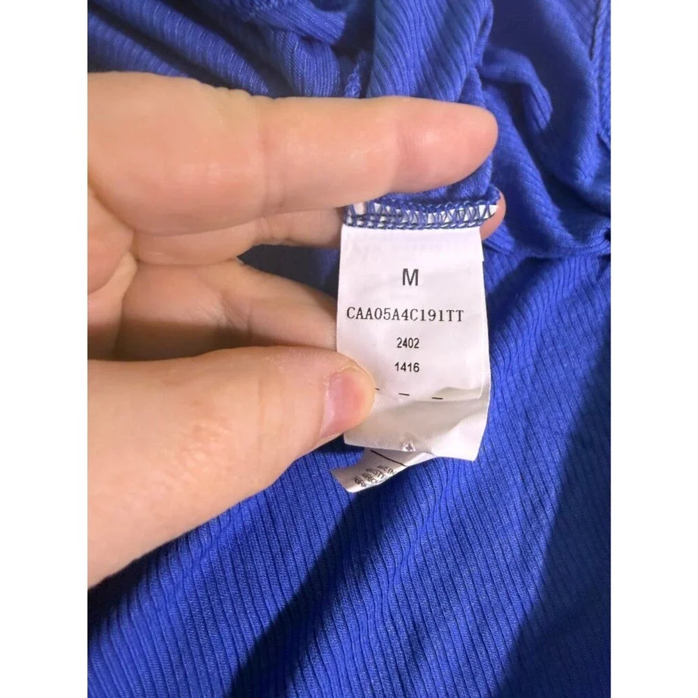 Cupshe Blue Asymmetrical Hem Dress Stretch Knit Casual Mini Dress NWT Size M